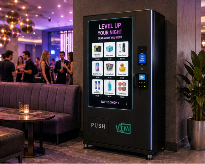 A Brody Solutions vending machine placed in a nightclub lounge
